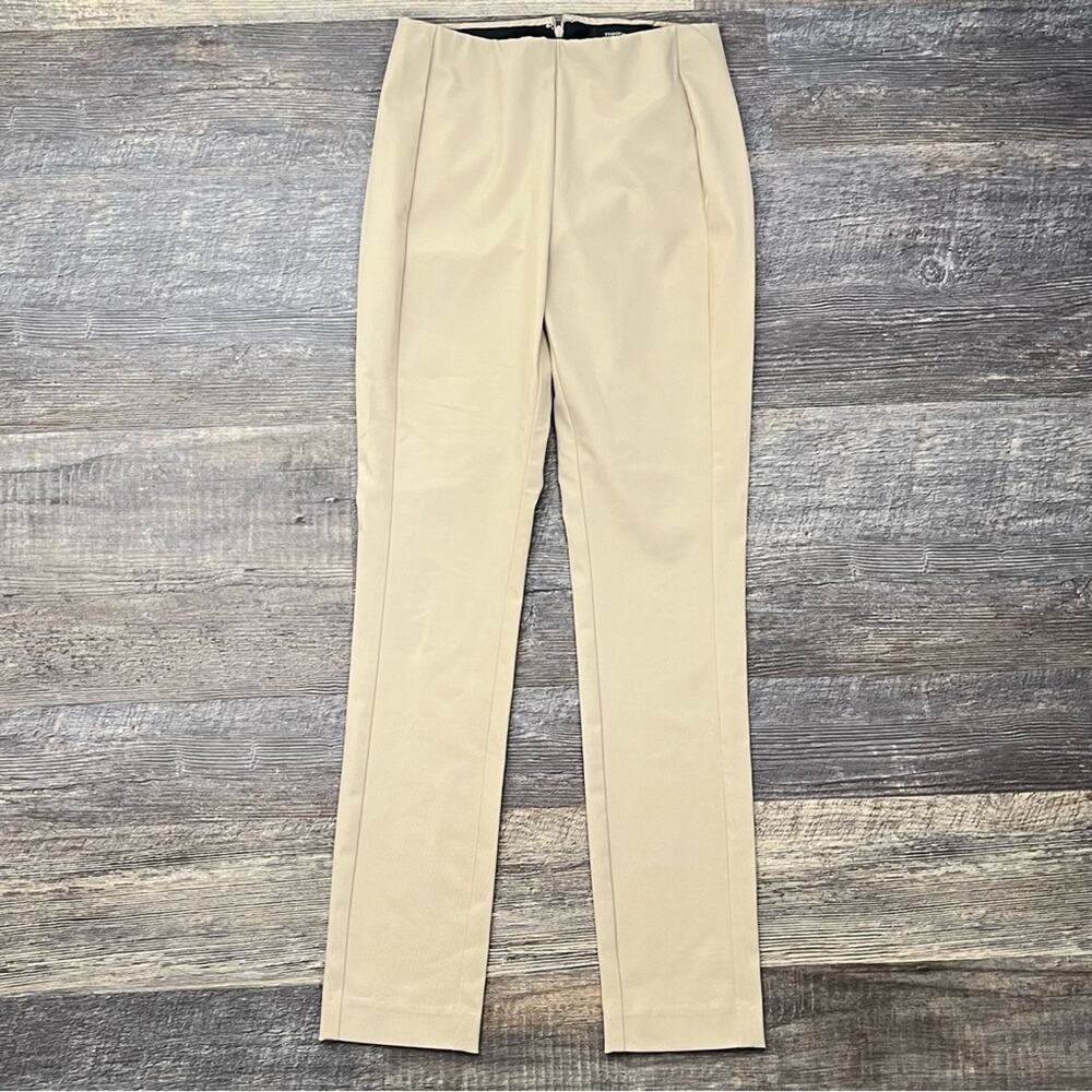 Theory tan brown elastic waist skinny leg legging pants size 0 B62